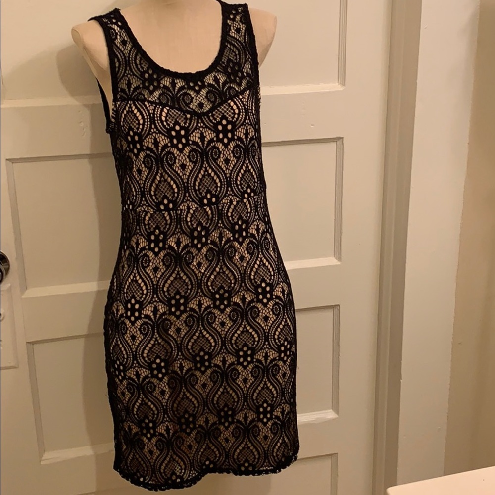 Black and Tan lace dress.